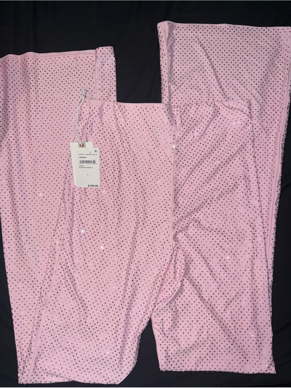 Good American Women's Pink rhinestone pants